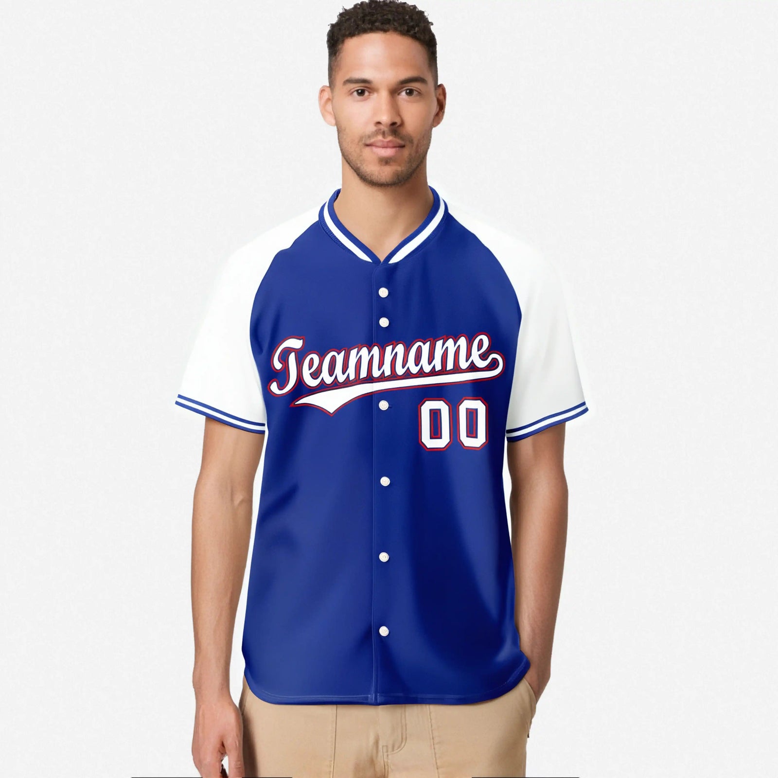 Custom Purple White Red Authentic Colored Buttons Baseball Jersey