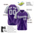 Custom Purple Gray White Authentic Colored Buttons Baseball Jersey