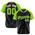 Custom Black Neon Green White Authentic Colored Buttons Baseball Jersey