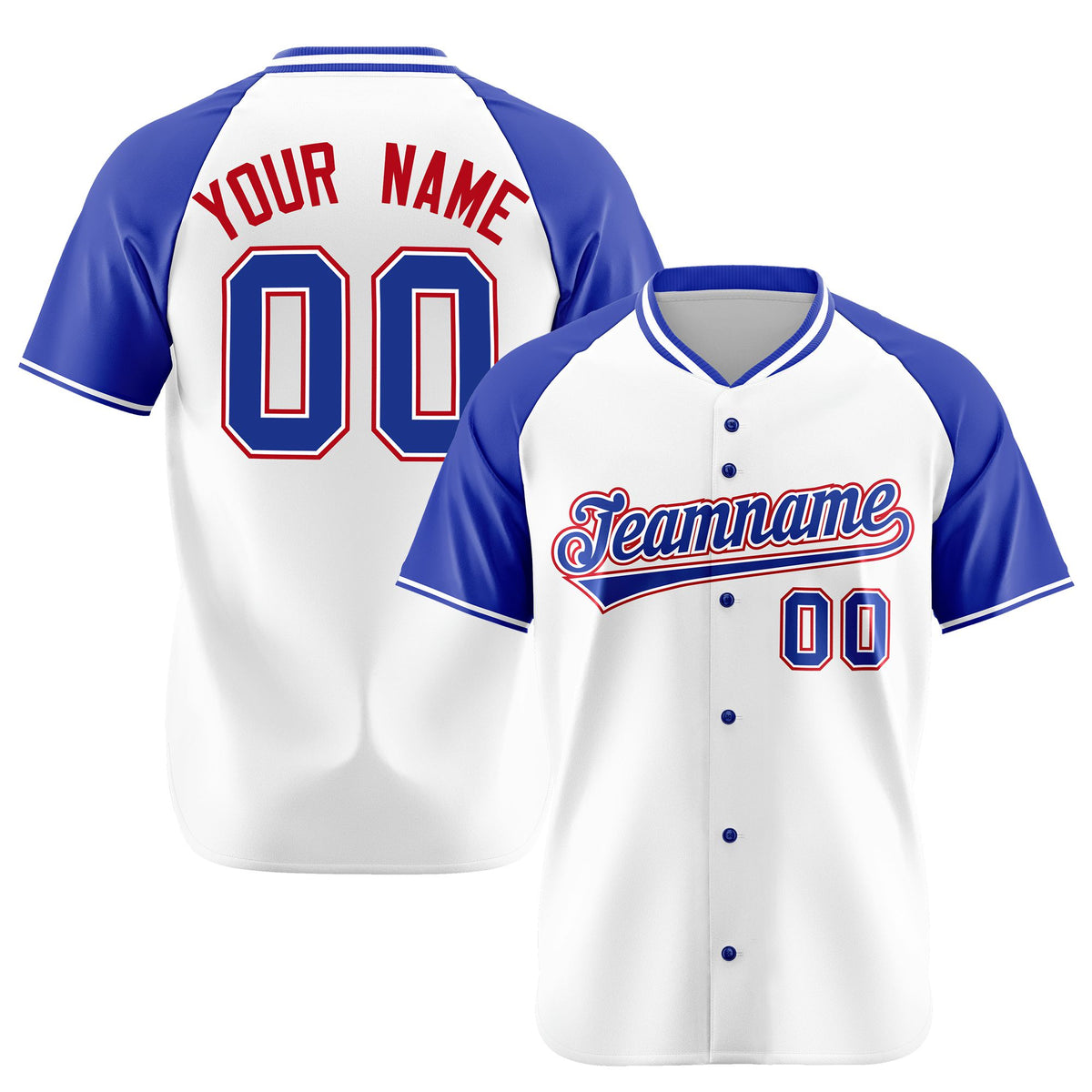 Custom White Blue Burgundy Authentic Colored Buttons Baseball Jersey