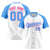 Custom White Blue Pink Authentic Colored Buttons Baseball Jersey