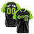 Custom Black Neon Green White Authentic Colored Buttons Baseball Jersey