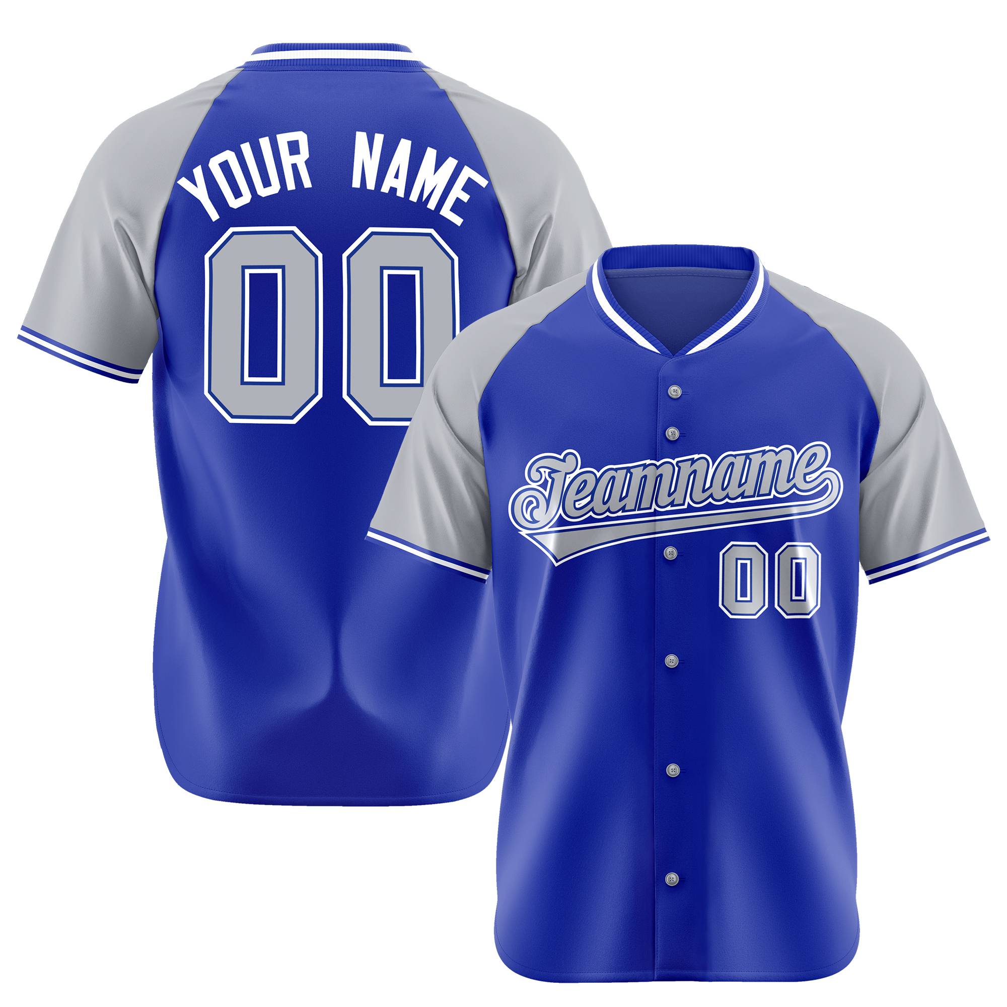 Custom Purple Gray White Authentic Colored Buttons Baseball Jersey