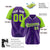 Custom Purple Neon Green White Authentic Colored Buttons Baseball Jersey