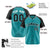 Custom Aqua Black White Authentic Colored Buttons Baseball Jersey