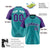 Custom Aqua Purple White Authentic Colored Buttons Baseball Jersey