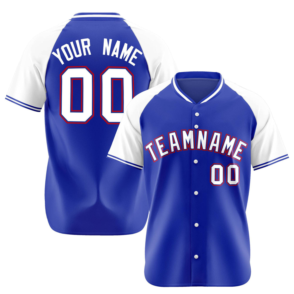 Custom Purple White Red Authentic Colored Buttons Baseball Jersey