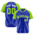 Custom Purple Neon Green White Authentic Colored Buttons Baseball Jersey