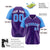 Custom Purple Blue White Authentic Colored Buttons Baseball Jersey