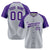 Custom Gray Purple White Authentic Colored Buttons Baseball Jersey