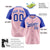 Custom Pink Blue White Authentic Colored Buttons Baseball Jersey