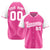 Custom Pink White Authentic Colored Buttons Baseball Jersey