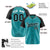 Custom Aqua Black White Authentic Colored Buttons Baseball Jersey