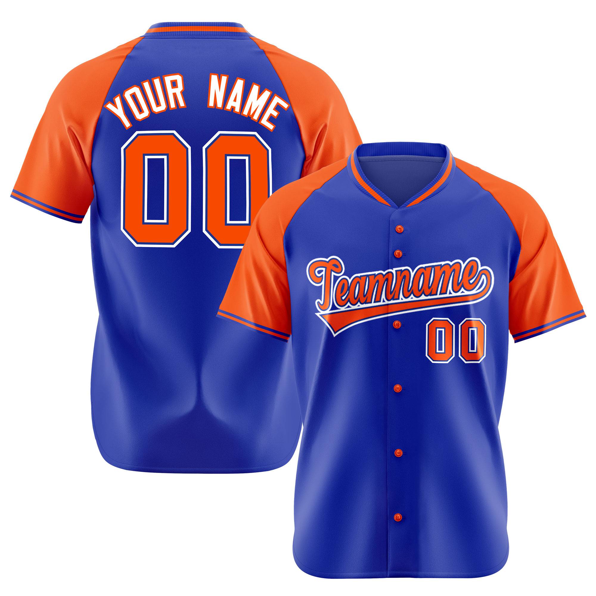 Custom Purple Orange White Authentic Colored Buttons Baseball Jersey