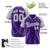 Custom Purple Gray White Authentic Colored Buttons Baseball Jersey