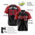 Custom Black Red White Authentic Colored Buttons Baseball Jersey