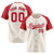 Custom Cream Red Gray Authentic Colored Buttons Baseball Jersey