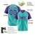 Custom Aqua Purple White Authentic Colored Buttons Baseball Jersey