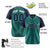 Custom Kelly Green Gray White Authentic Colored Buttons Baseball Jersey