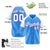 Custom Blue White Pink Authentic Colored Buttons Baseball Jersey