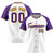 Custom White Purple Yellow Authentic Colored Buttons Baseball Jersey