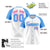 Custom White Blue Pink Authentic Colored Buttons Baseball Jersey