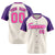 Custom Cream Purple Pink Authentic Colored Buttons Baseball Jersey