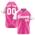 Custom Pink White Authentic Colored Buttons Baseball Jersey