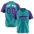 Custom Aqua Purple White Authentic Colored Buttons Baseball Jersey