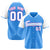 Custom Blue White Pink Authentic Colored Buttons Baseball Jersey