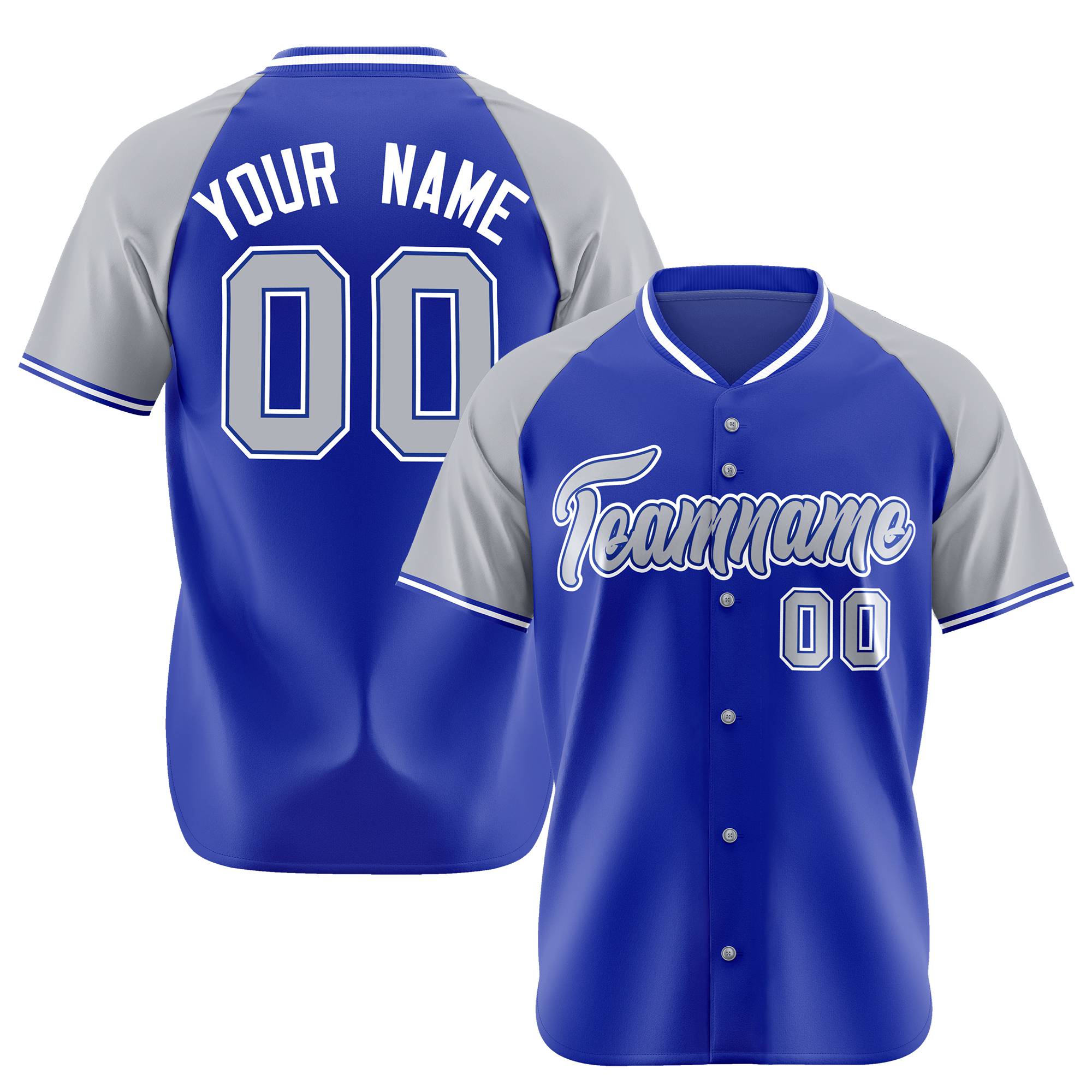 Custom Purple Gray White Authentic Colored Buttons Baseball Jersey