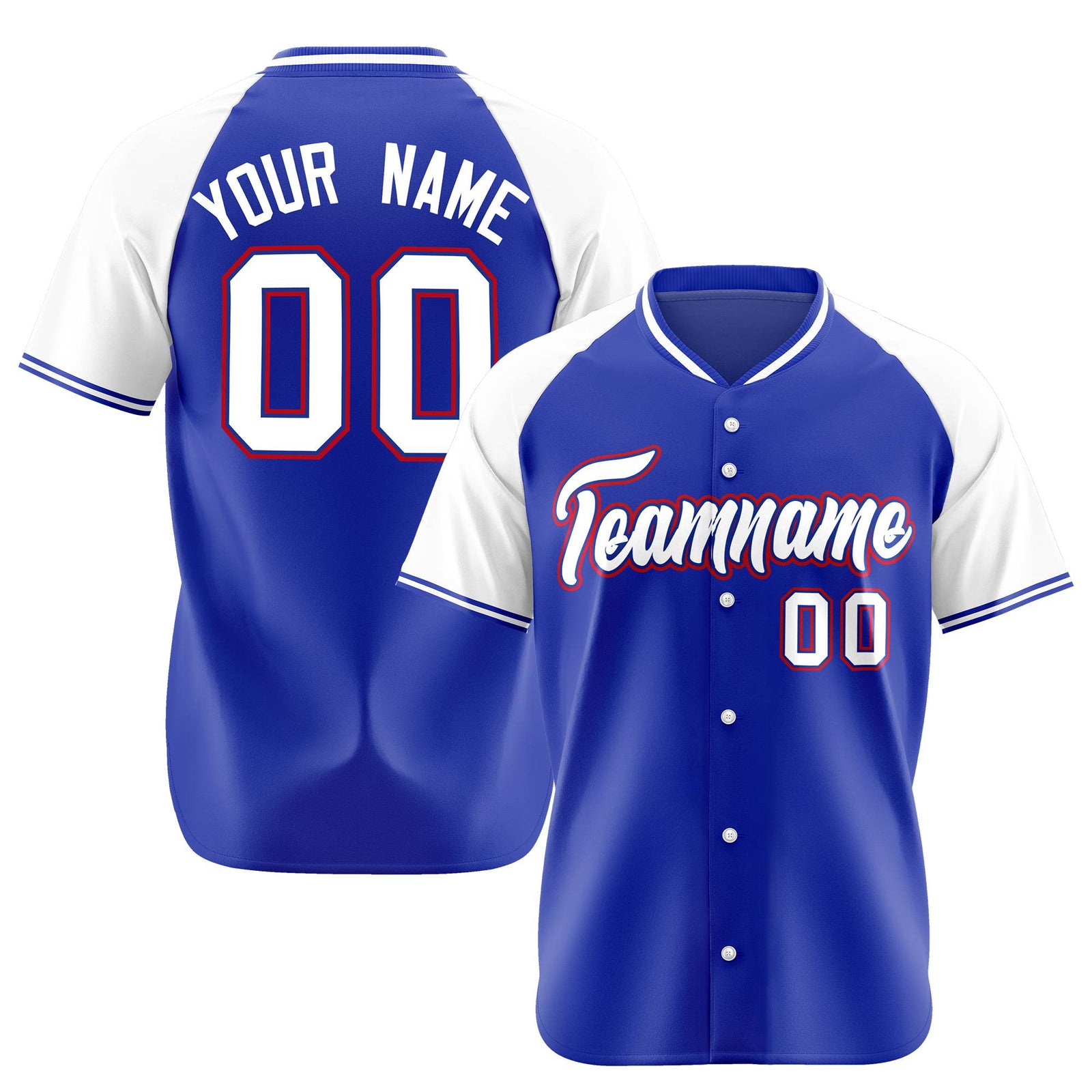 Custom Purple White Red Authentic Colored Buttons Baseball Jersey
