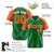 Custom Kelly Green Orange White Authentic Colored Buttons Baseball Jersey