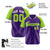 Custom Purple Neon Green White Authentic Colored Buttons Baseball Jersey