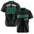 Custom Black Green Pinstripe Green-White Authentic Baseball Jersey