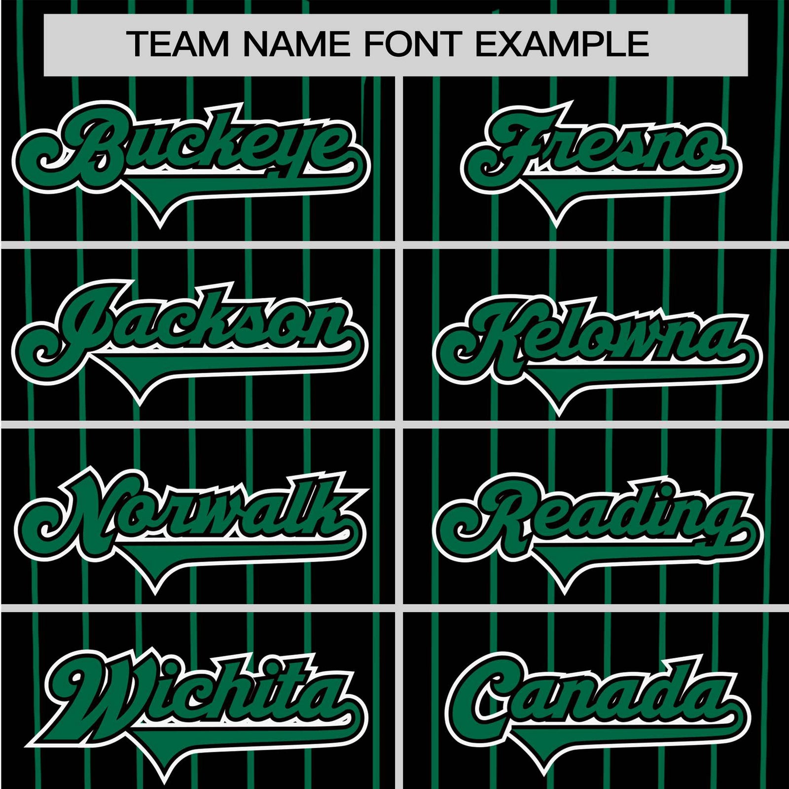 Custom Black Green Pinstripe Green-White Authentic Baseball Jersey
