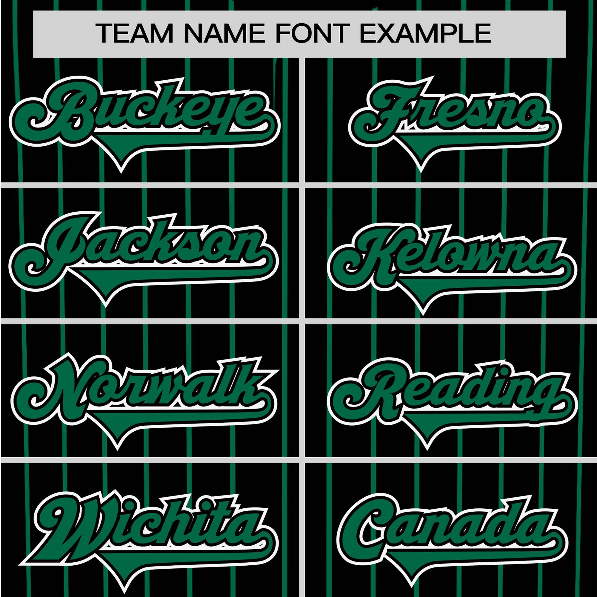 Custom Black Green Pinstripe Green-White Authentic Baseball Jersey