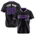 Custom Black Purple Pinstripe Purple-White Authentic Baseball Jersey