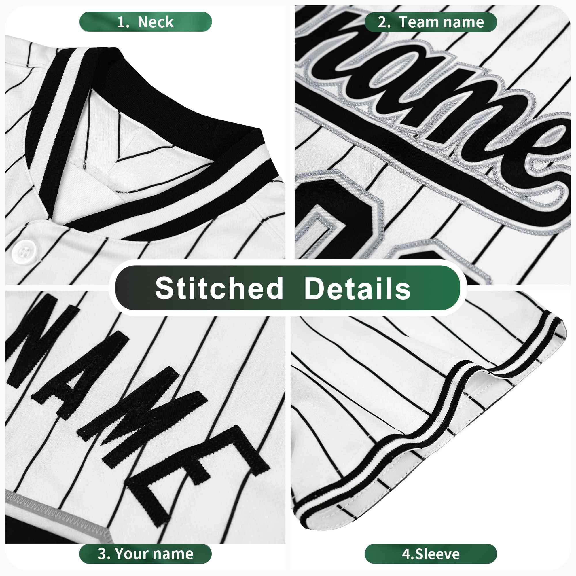 Custom Black Neon-Green Pinstripe Neon-Green White Authentic Baseball Jersey