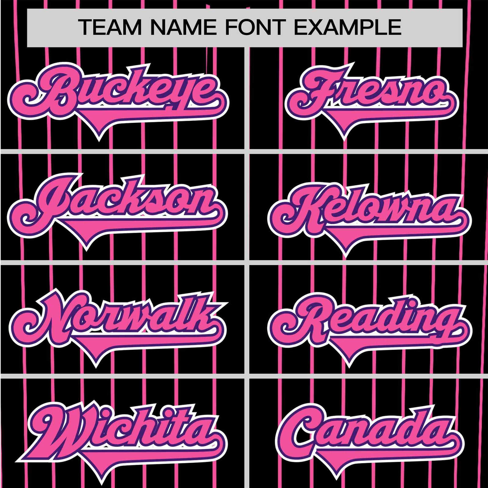 Custom Black Pink Pinstripe Pink-Purple Authentic Baseball Jersey