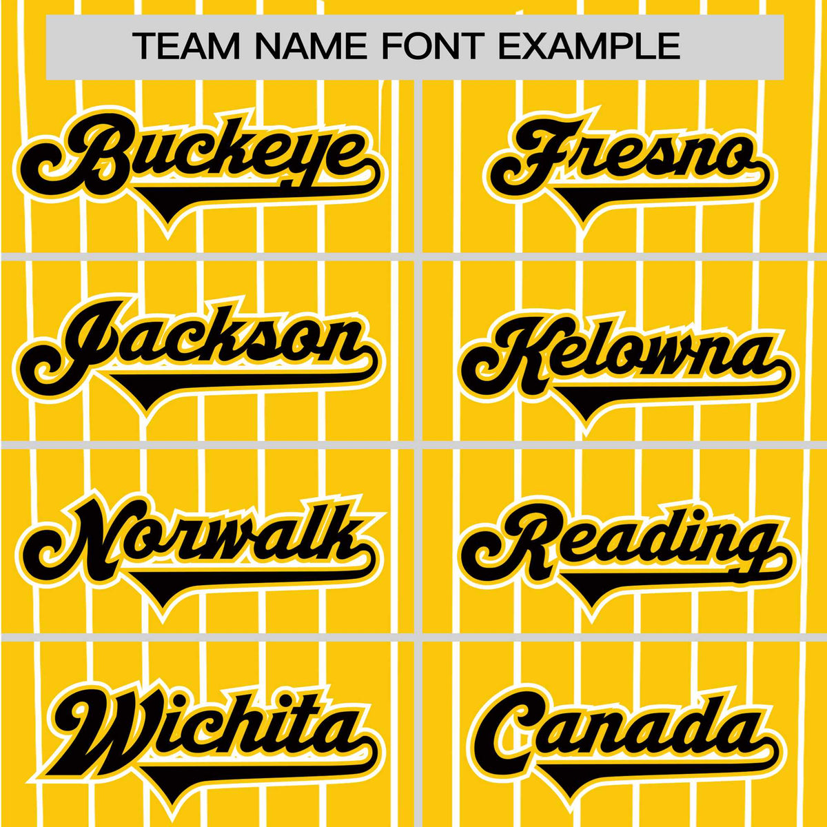 Custom Yellow White Pinstripe Black-White Authentic Baseball Jersey