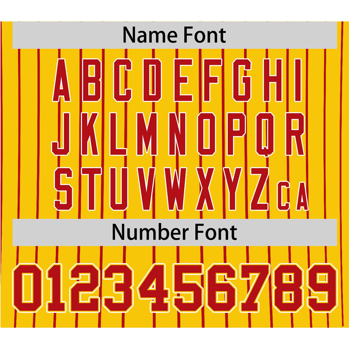 Custom Yellow Red Pinstripe Red-White Authentic Baseball Jersey