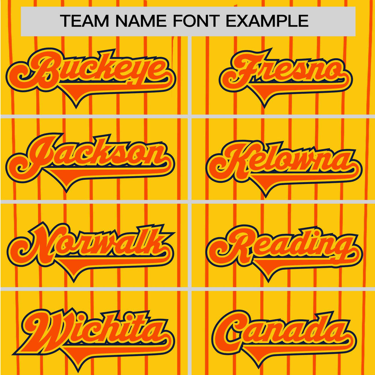 Custom Yellow Orange Pinstripe Orange-Black Authentic Baseball Jersey