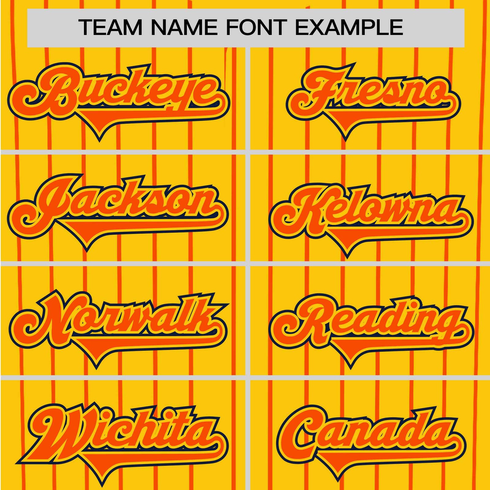 Custom Yellow Orange Pinstripe Orange-Black Authentic Baseball Jersey