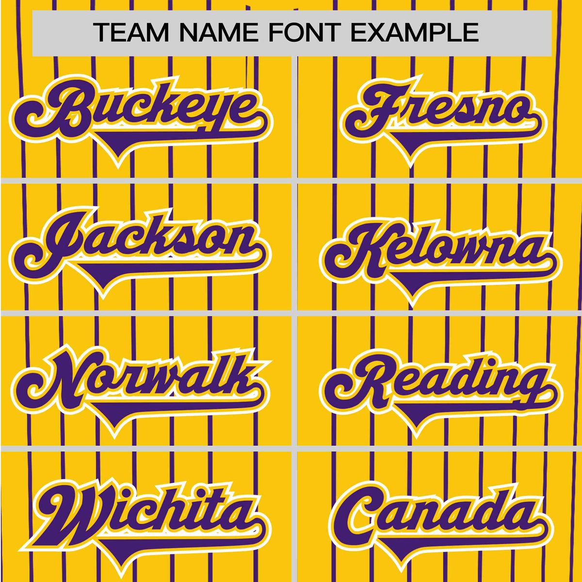 Custom Yellow Purple Pinstripe Purple-White Authentic Baseball Jersey