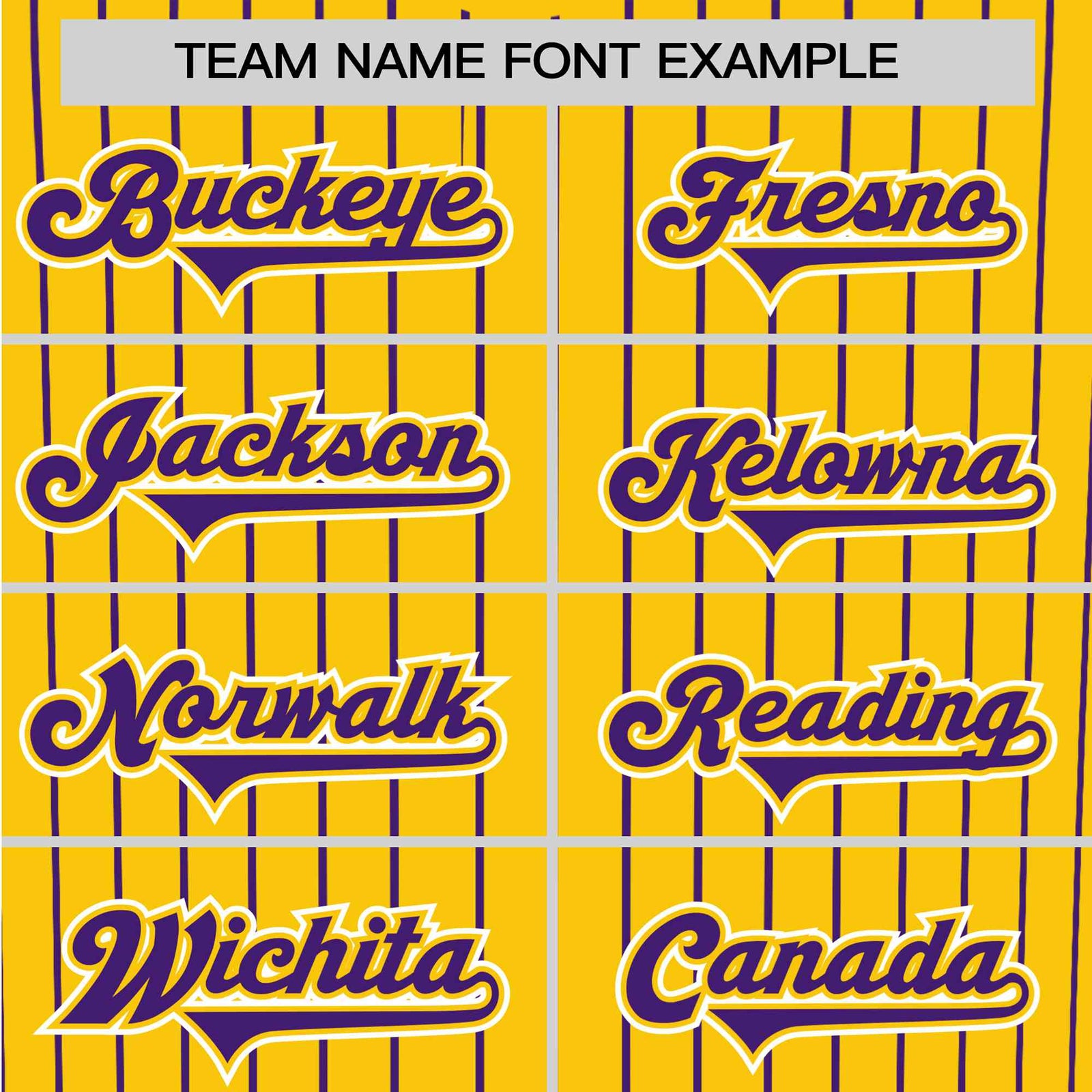Custom Yellow Purple Pinstripe Purple-White Authentic Baseball Jersey