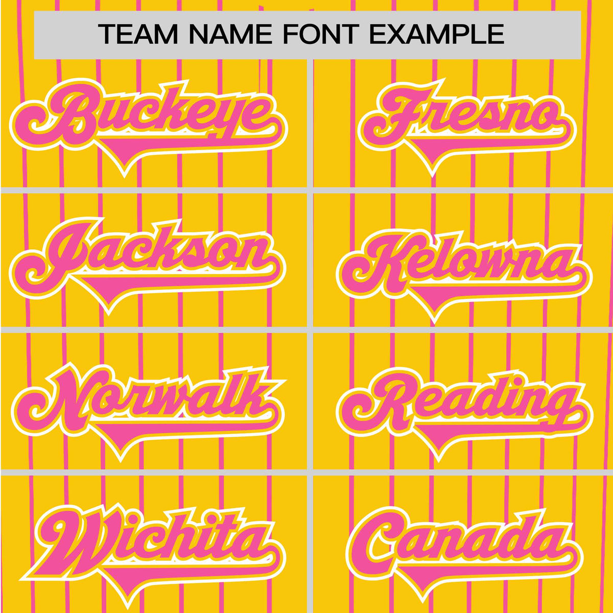 Custom Yellow Pink Pinstripe Pink-White Authentic Baseball Jersey