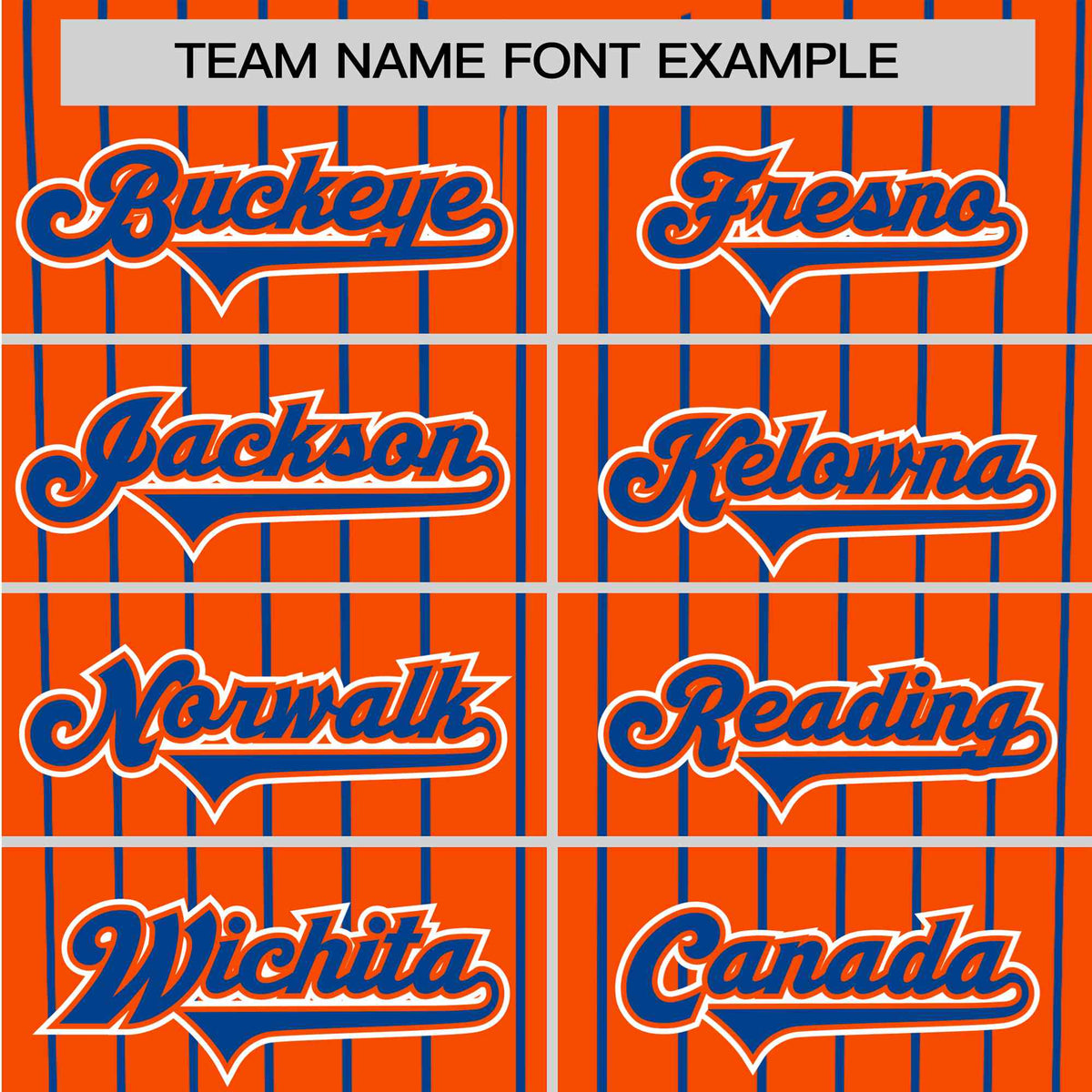 Custom Orange Blue Pinstripe Blue-White Authentic Baseball Jersey