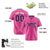 Custom Pink Blue Pinstripe Blue-White Authentic Baseball Jersey