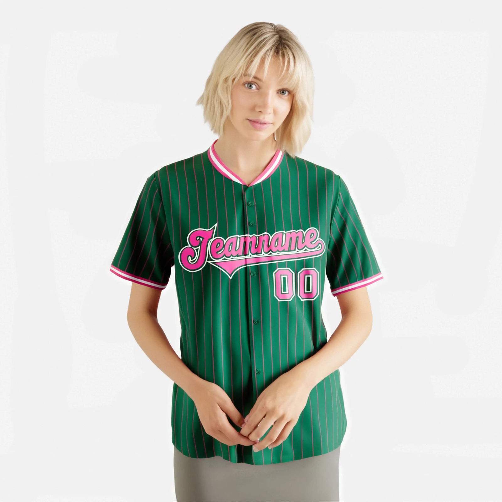 Custom Kelly Green Neon-Green Pinstripe Neon-Green White Authentic Baseball Jersey